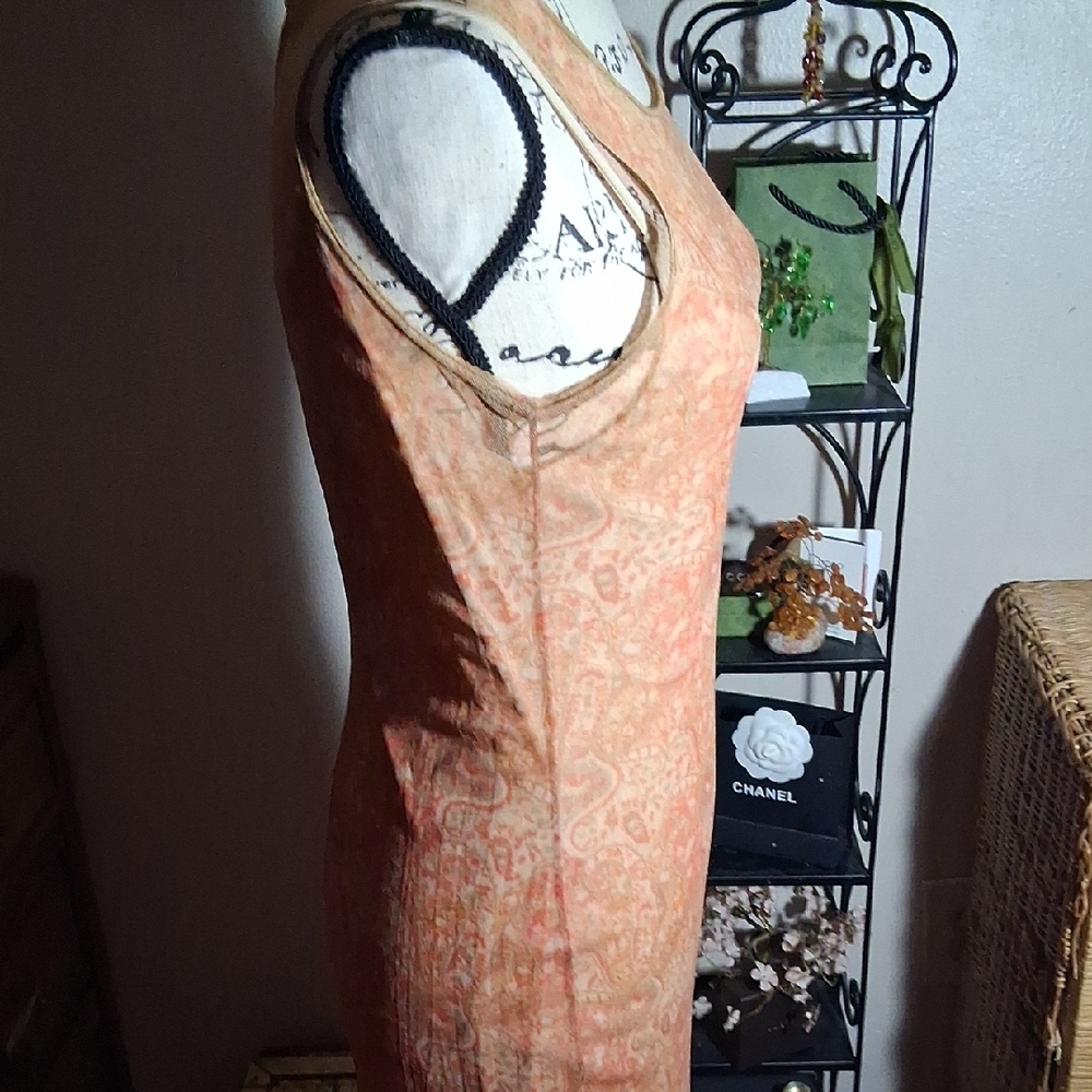 La Belle Orange Sheer Y2K Sleeveless Boho Dress Size M - Picture 10 of 16